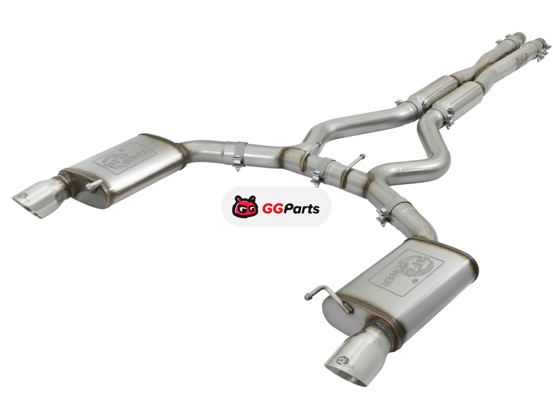 aFe 49-33087-P AFE MACH Force-Xp Cat-Back Выхлопная система с резонаторами (полированные насадки) Ford Mustang 2015-2017 V6-3.7L/V8-5.0L