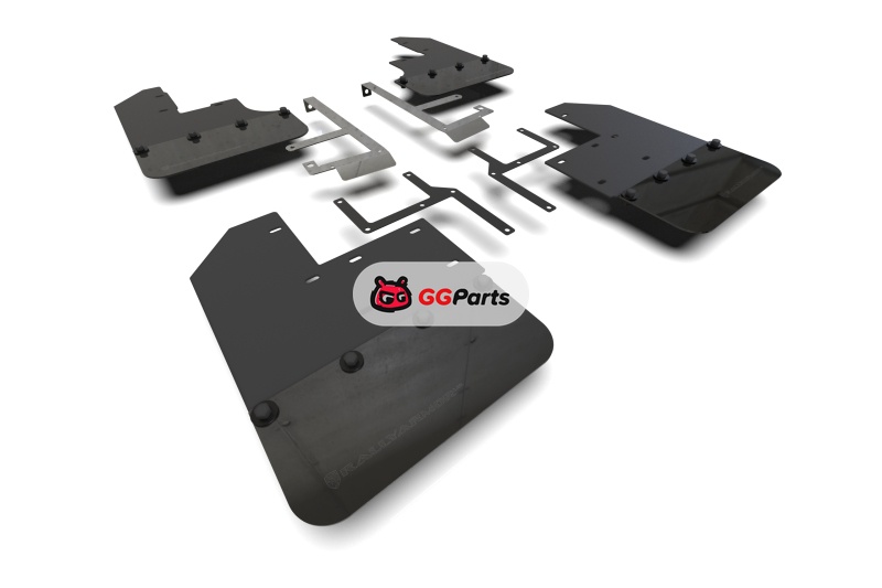 Rally Armor MF104-BLK-MBK Rally Armor UR Брызговики черные с логотипом черный металлик Jeep Gladiator JT Mojave/Rubicon 2019-2025