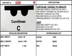 ITM ENGINE COMPONENTS 4356