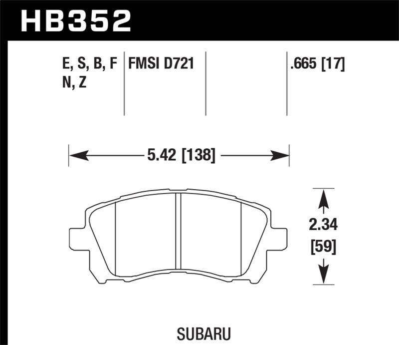 Hawk Performance HB352E.665