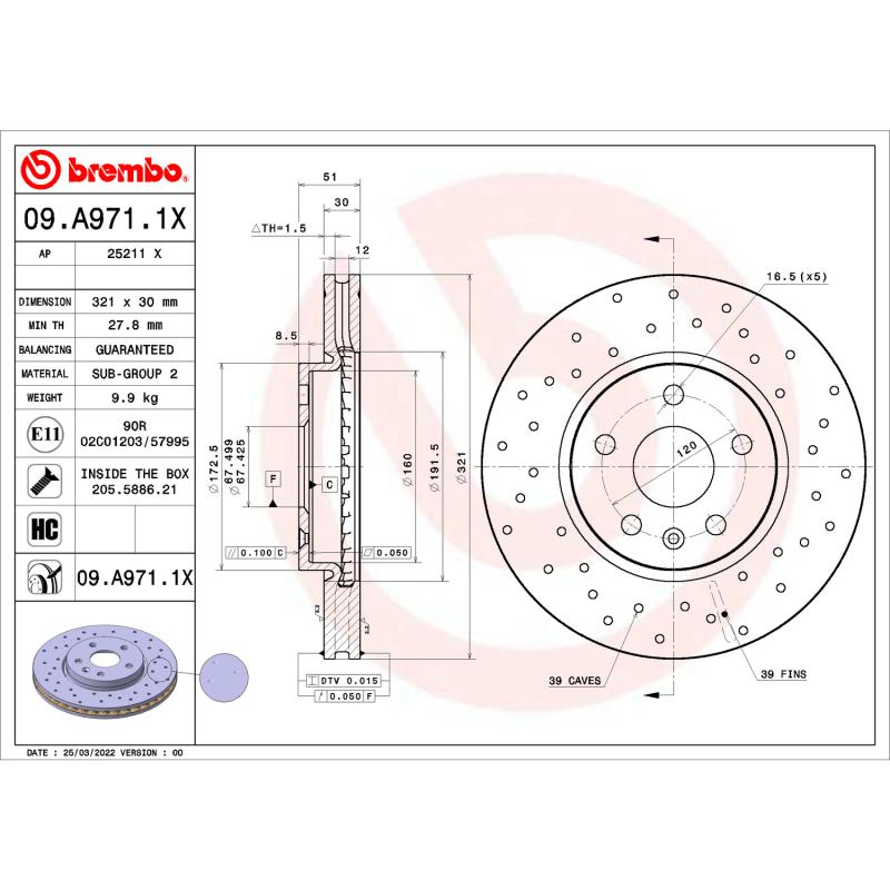 Brembo OE 09.A971.1X
