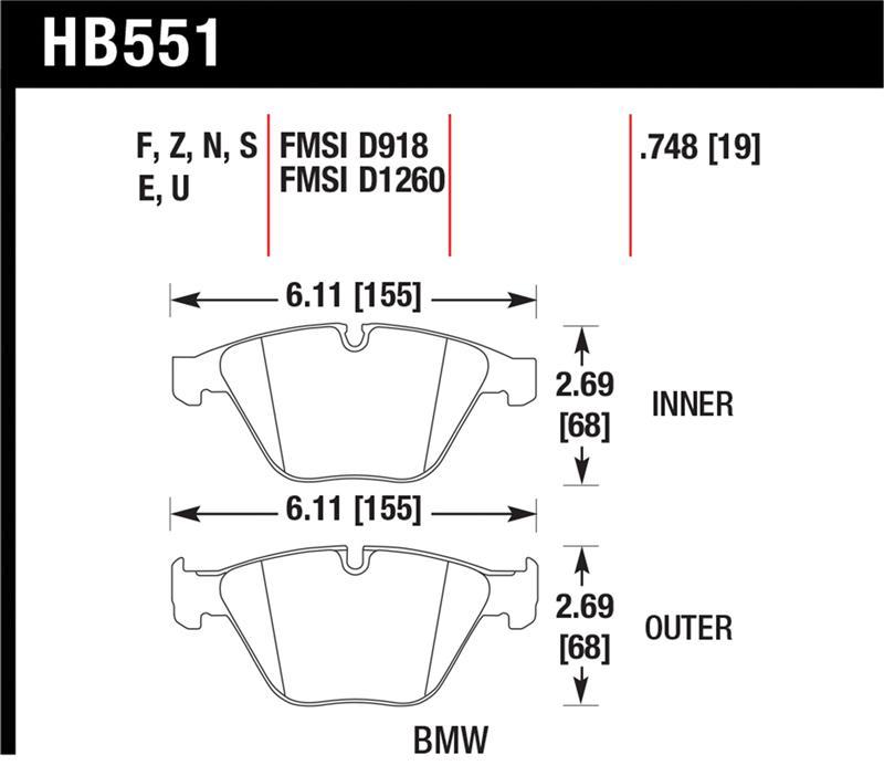 Hawk Performance HB551E.748