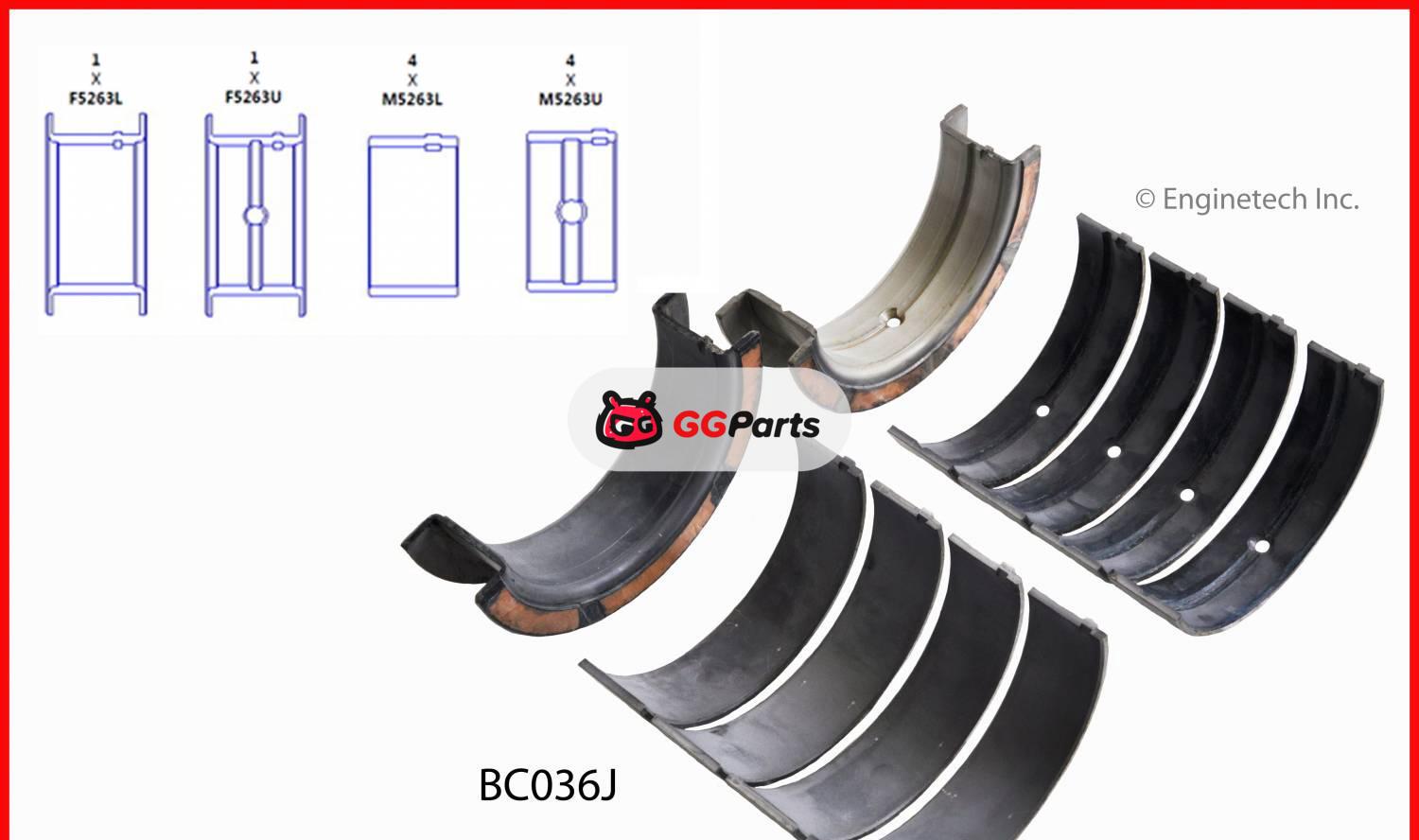 ENGINETECH BC036J Crankshaft Main Bearing