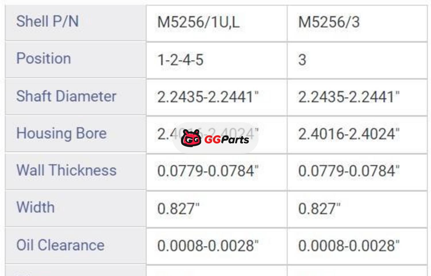 ENGINETECH BC1006 Crankshaft Main Bearing