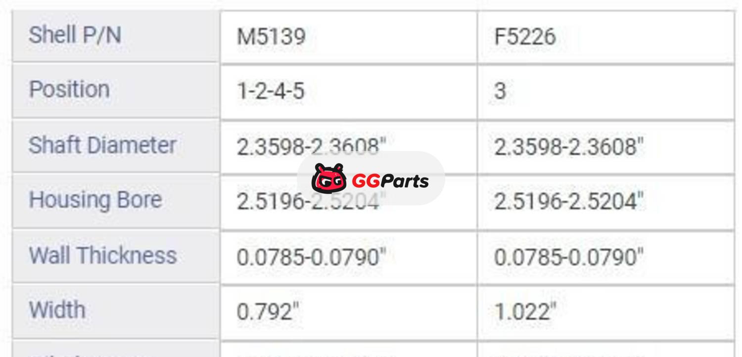 ENGINETECH BC1011 Crankshaft Main Bearing