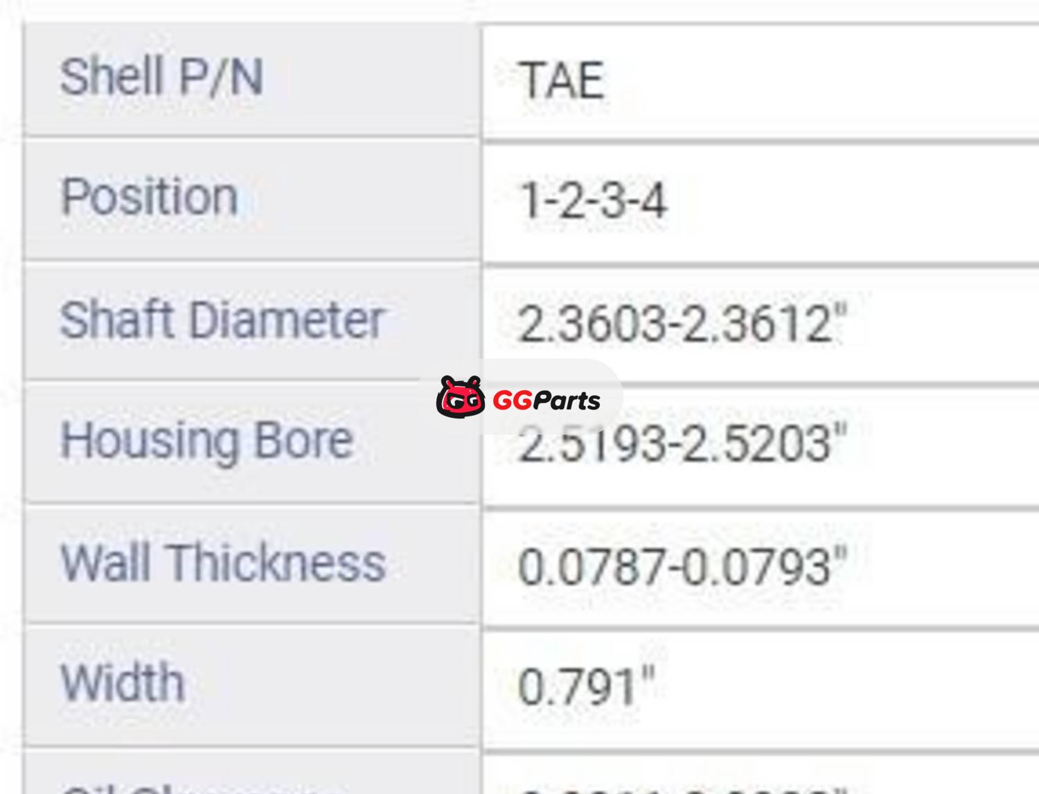 ENGINETECH BC1012 Crankshaft Main Bearing