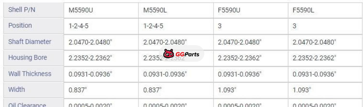 ENGINETECH BC112J Crankshaft Main Bearing