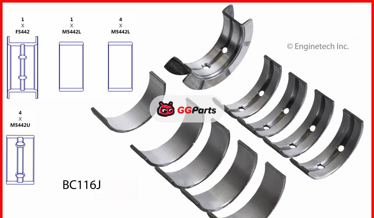 ENGINETECH BC116J Crankshaft Main Bearing