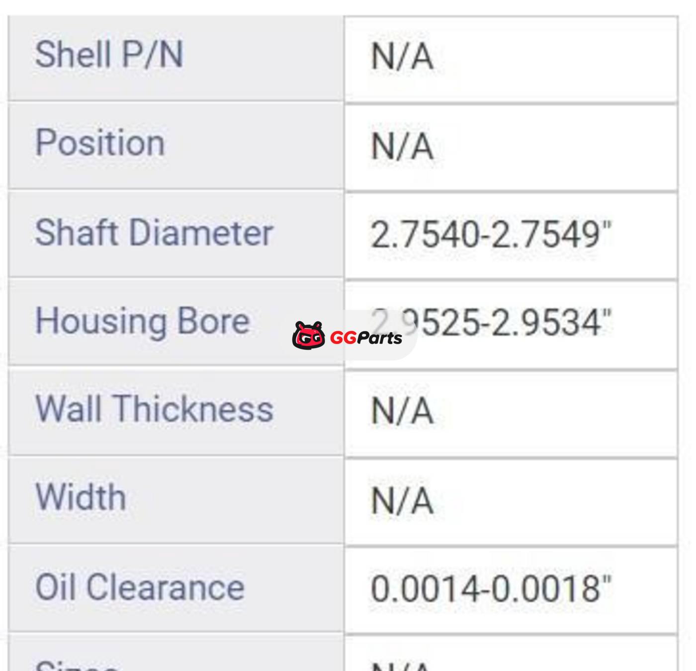 ENGINETECH BC1212 Crankshaft Main Bearing