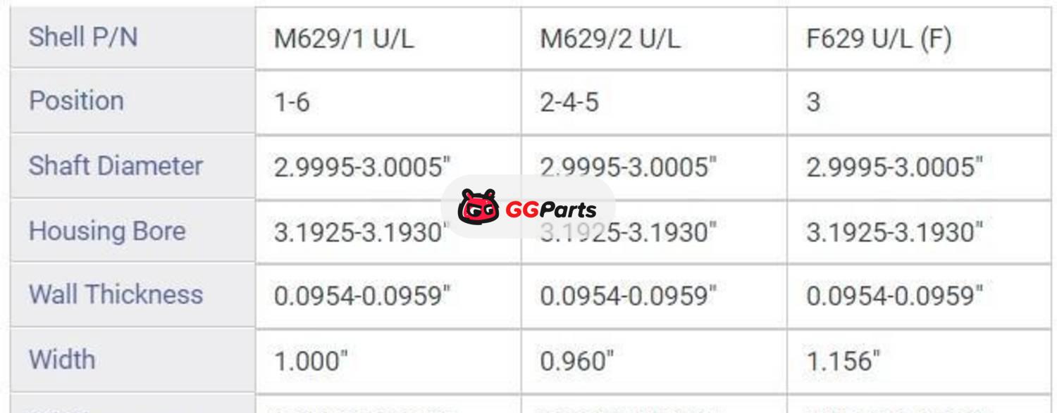 ENGINETECH BC139J Crankshaft Main Bearing