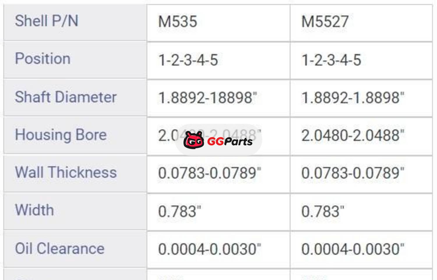 ENGINETECH BC1410 Crankshaft Main Bearing