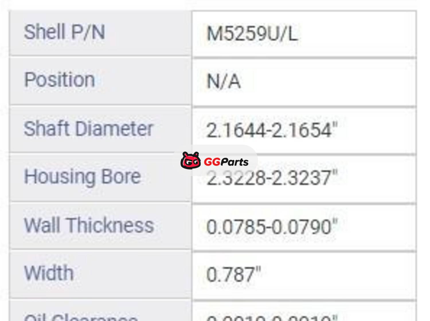ENGINETECH BC1518 Crankshaft Main Bearing