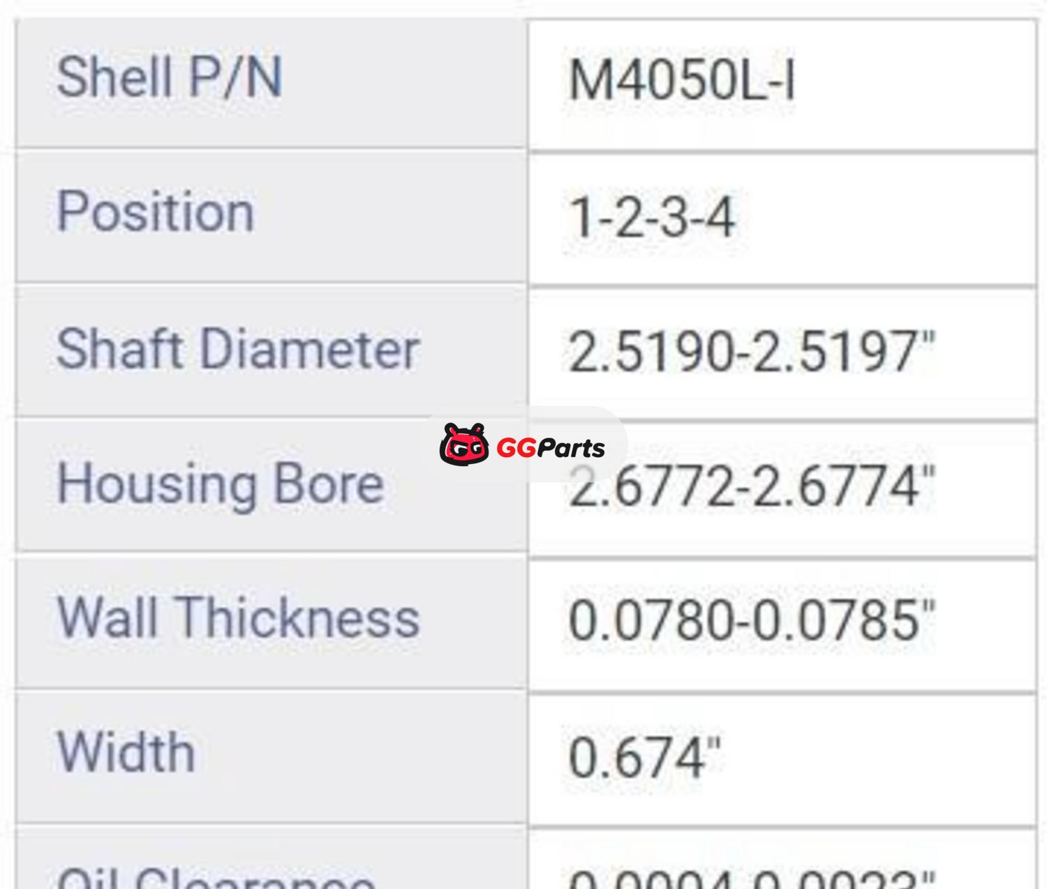ENGINETECH BC1530 Crankshaft Main Bearing