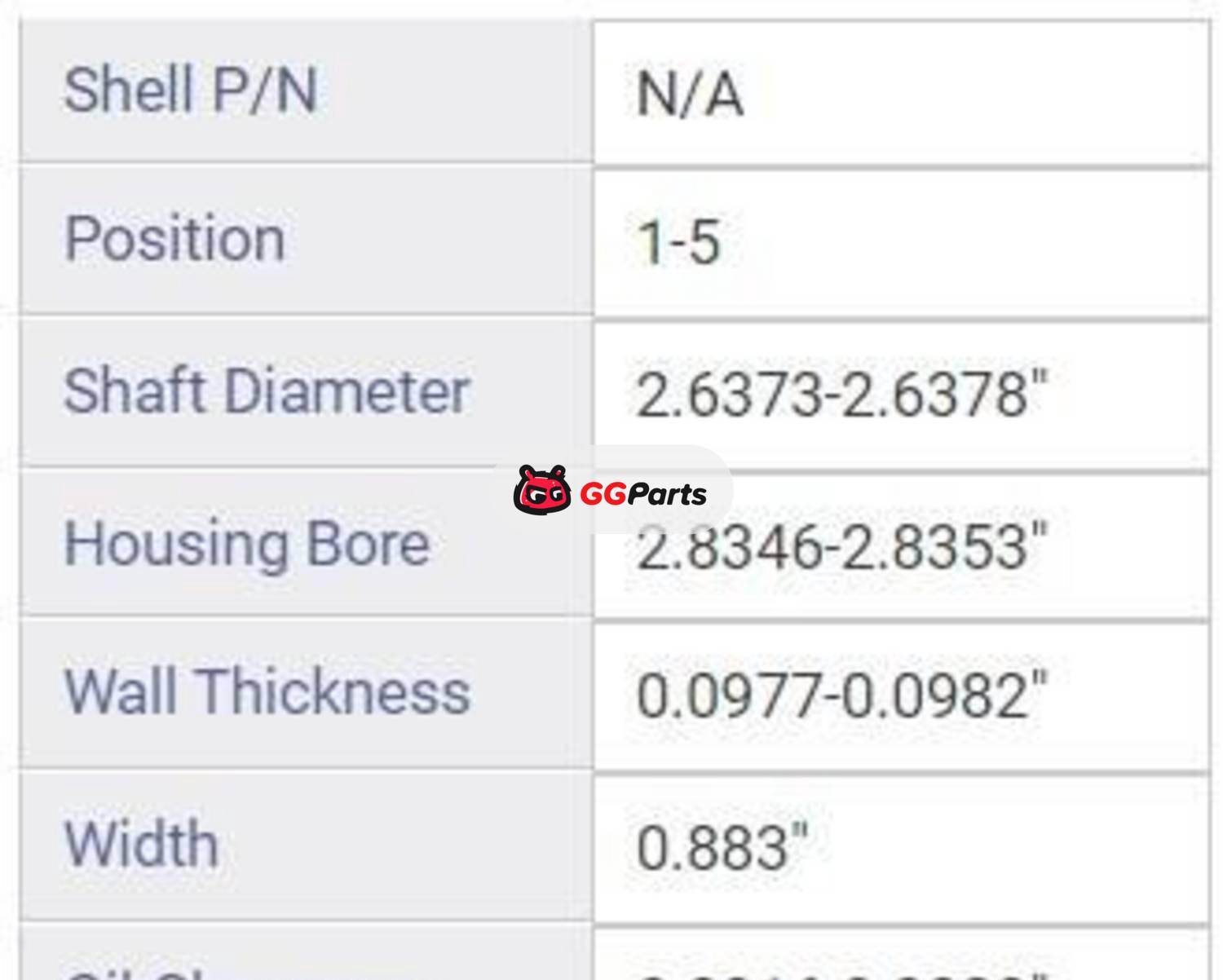 ENGINETECH BC1543 Crankshaft Main Bearing