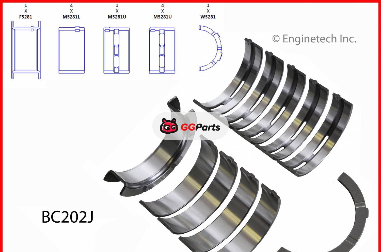 ENGINETECH BC202J Crankshaft Main Bearing