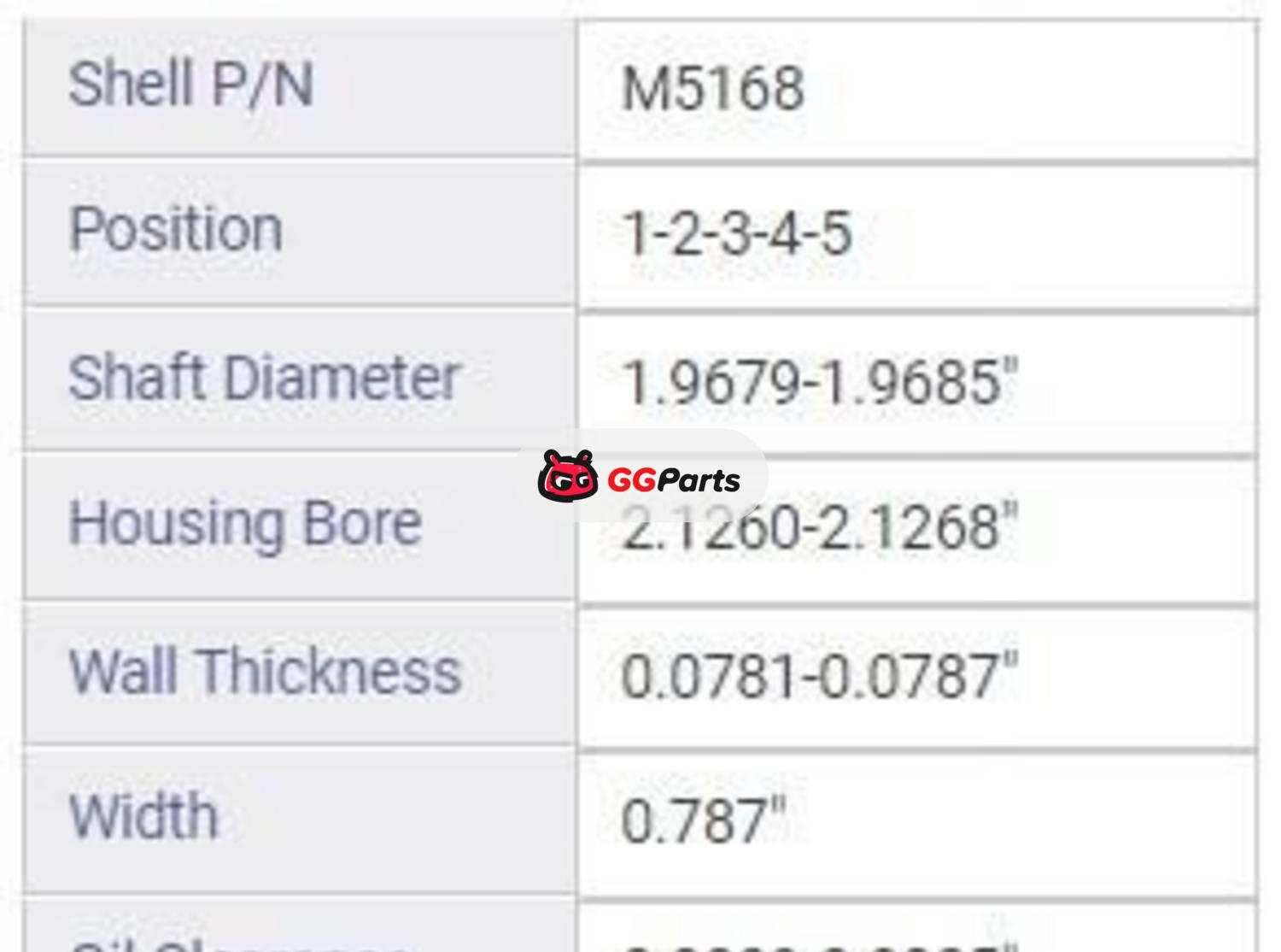 ENGINETECH BC2200 Crankshaft Main Bearing