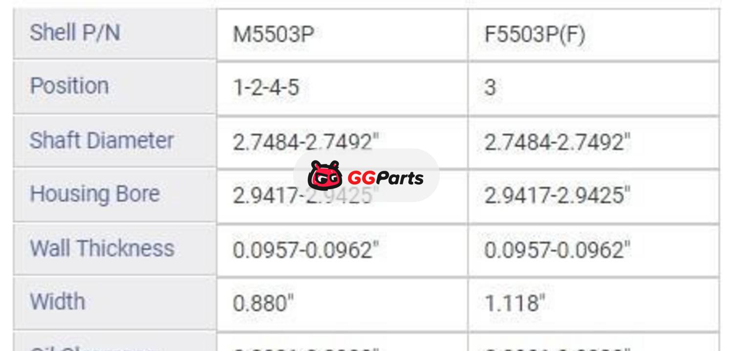 ENGINETECH BC293J Crankshaft Main Bearing