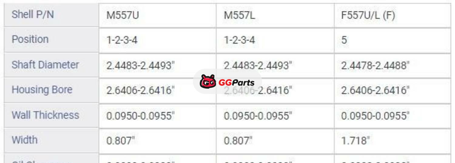 ENGINETECH BC296J Crankshaft Main Bearing