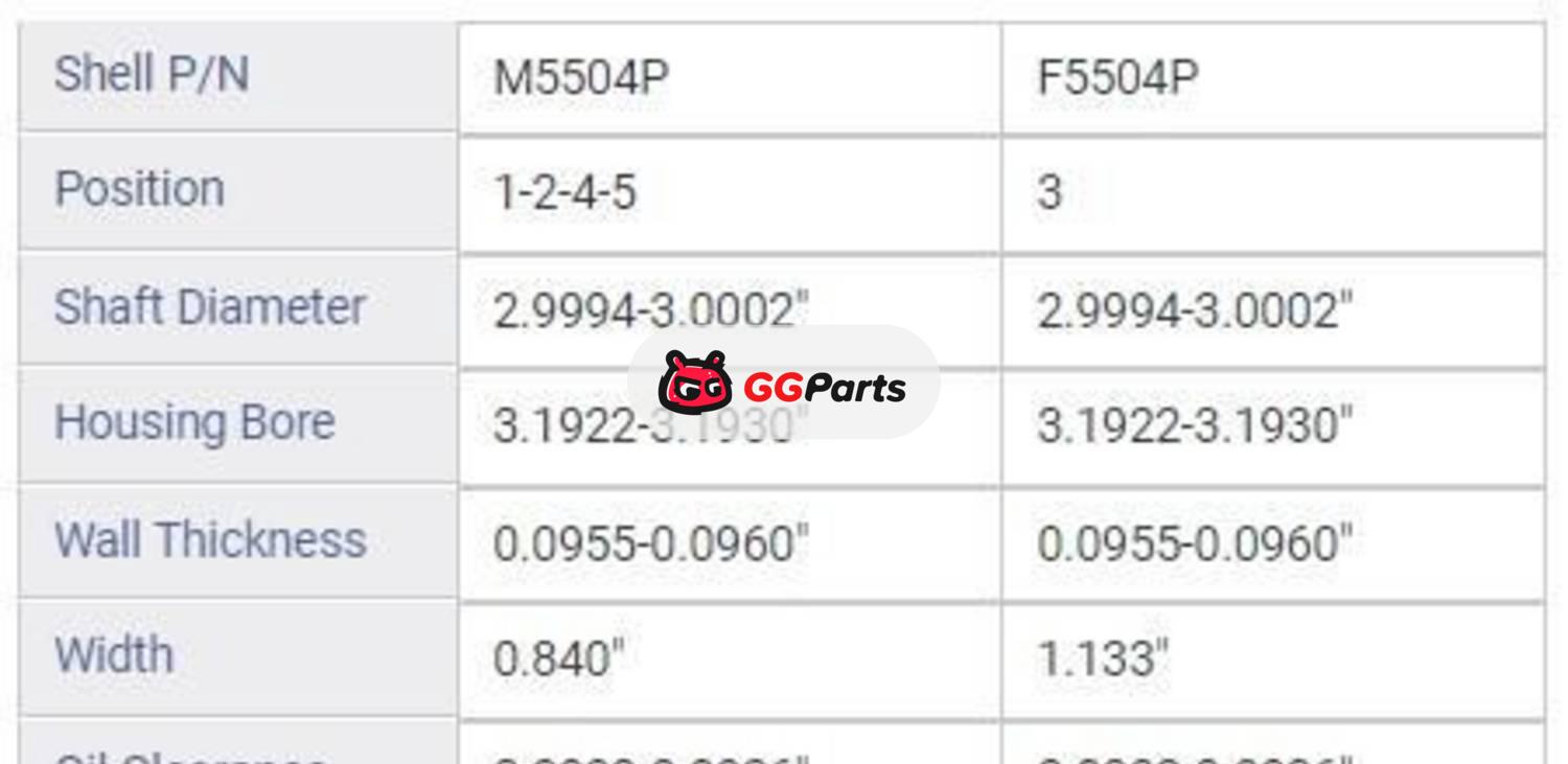 ENGINETECH BC307J Crankshaft Main Bearing