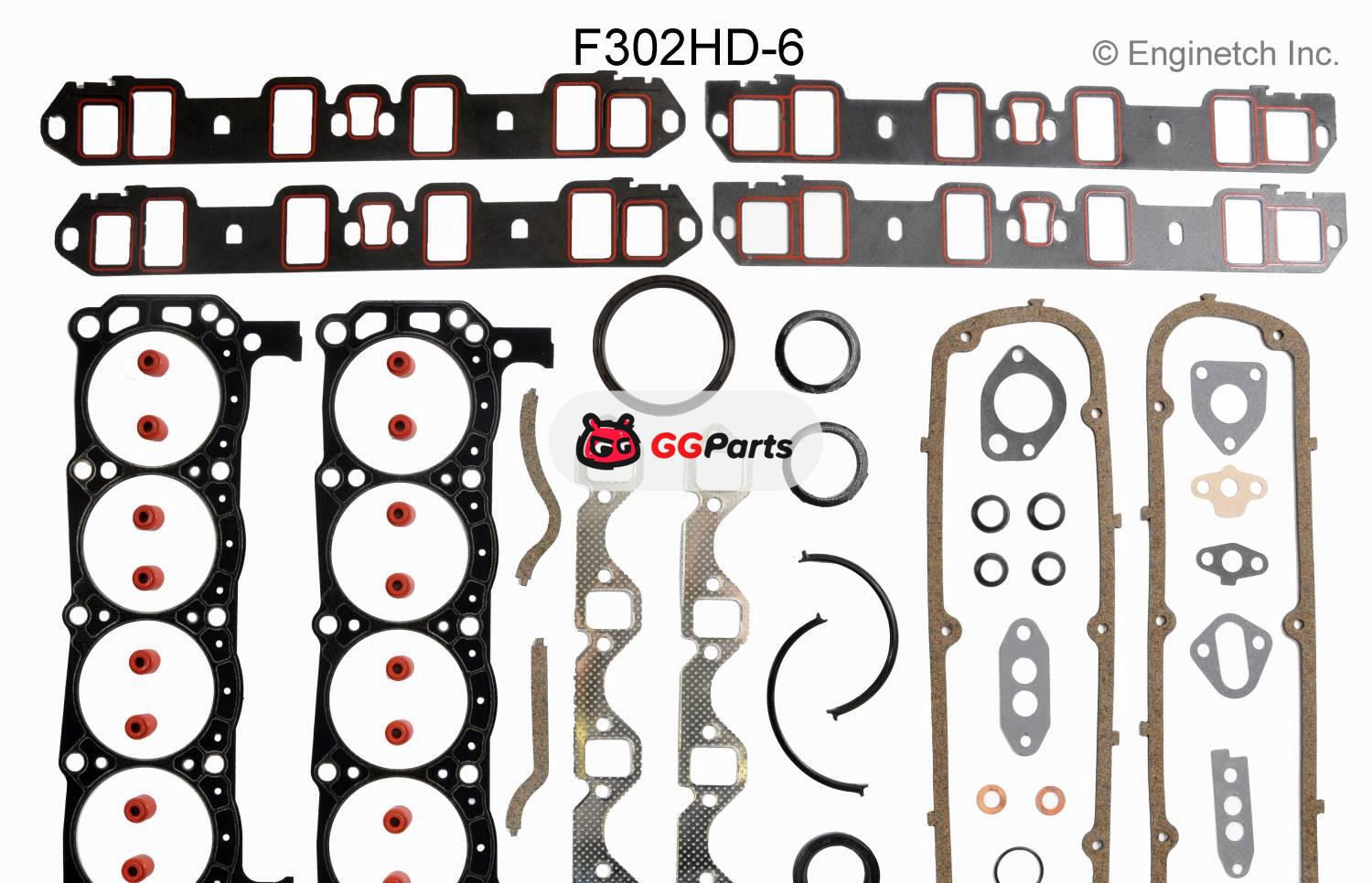ENGINETECH F302HD6 Engine Kit Gasket Set