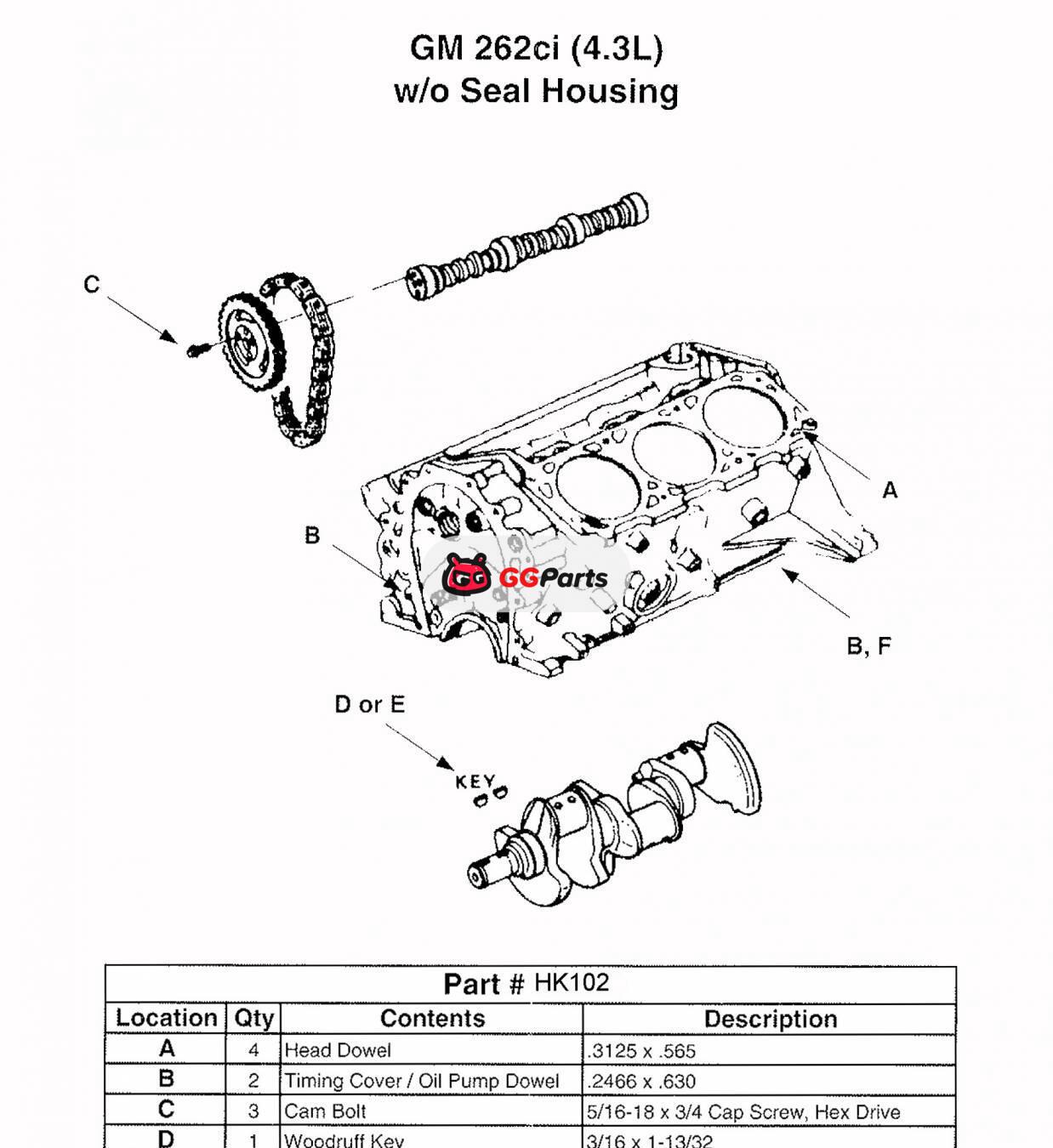 ENGINETECH HK102 Camshaft Hardware Kit