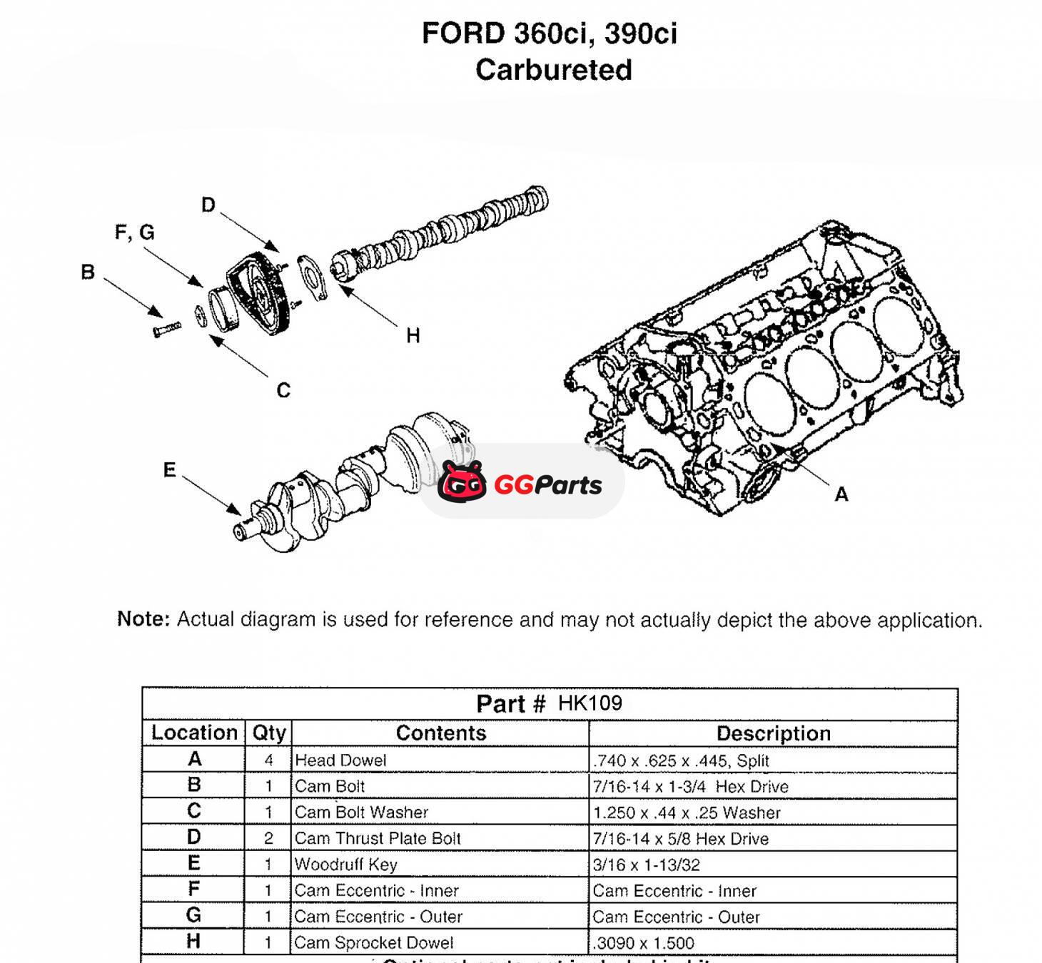 ENGINETECH HK109 Camshaft Hardware Kit